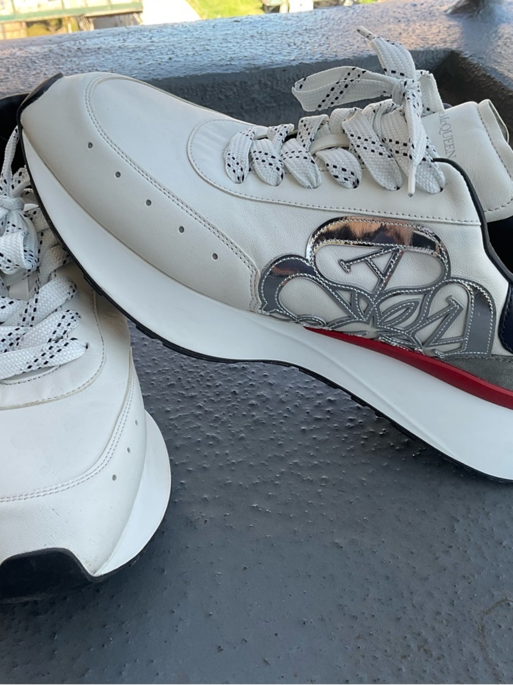 Alexander McQueen Men's Sprint Runner in White/multicolor 46/13 - Picture 3 of 12
